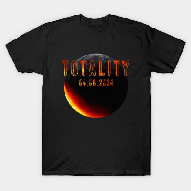 Totality Total Eclipse 04.08.2024 T-Shirt by Little Duck Designs